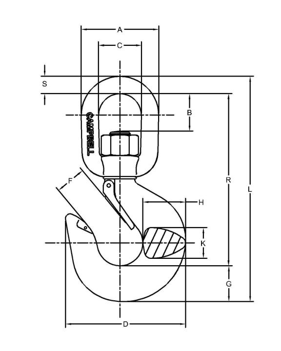Image of Swivel Hoist Hooks - Latched, C-1014-S, A-1014-O - Campbell