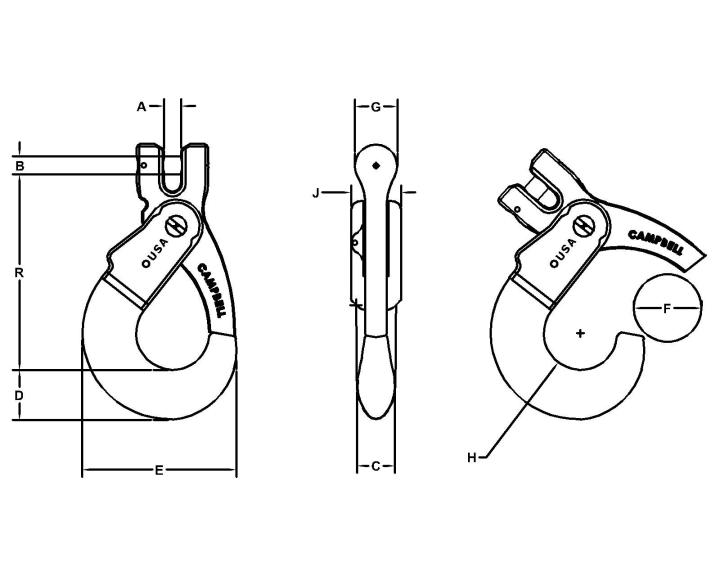 Image of Self-locking Clevis Hooks - Campbell