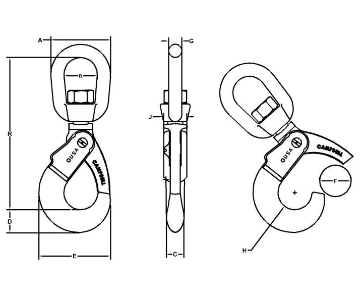 Image of Self-locking Swivel Hooks - Campbell