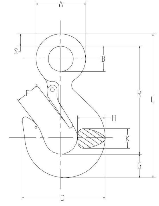 Image of Eye Hoist Hooks - Latched, C-1015-S, C-1015-G, A-1015-O - Campbell