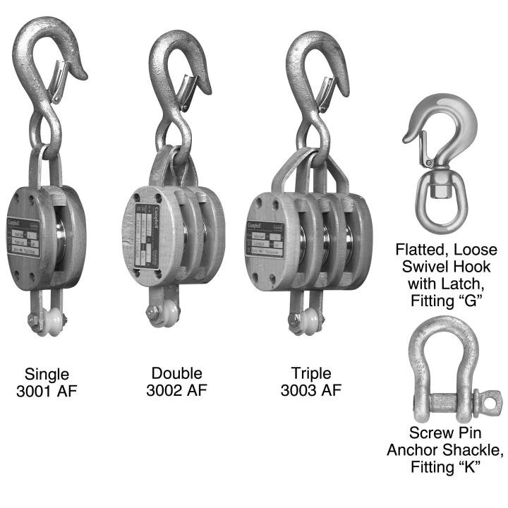 Image of Regular Wood Shell Blocks for Manila Rope - Campbell