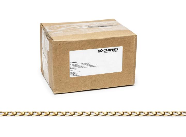 Campbell 0723817 Brass Plumbers Chain on Reel, Bright, 1/0 Trade, 0.02  Diameter, 200' Length, 35 lbs Load Capacity